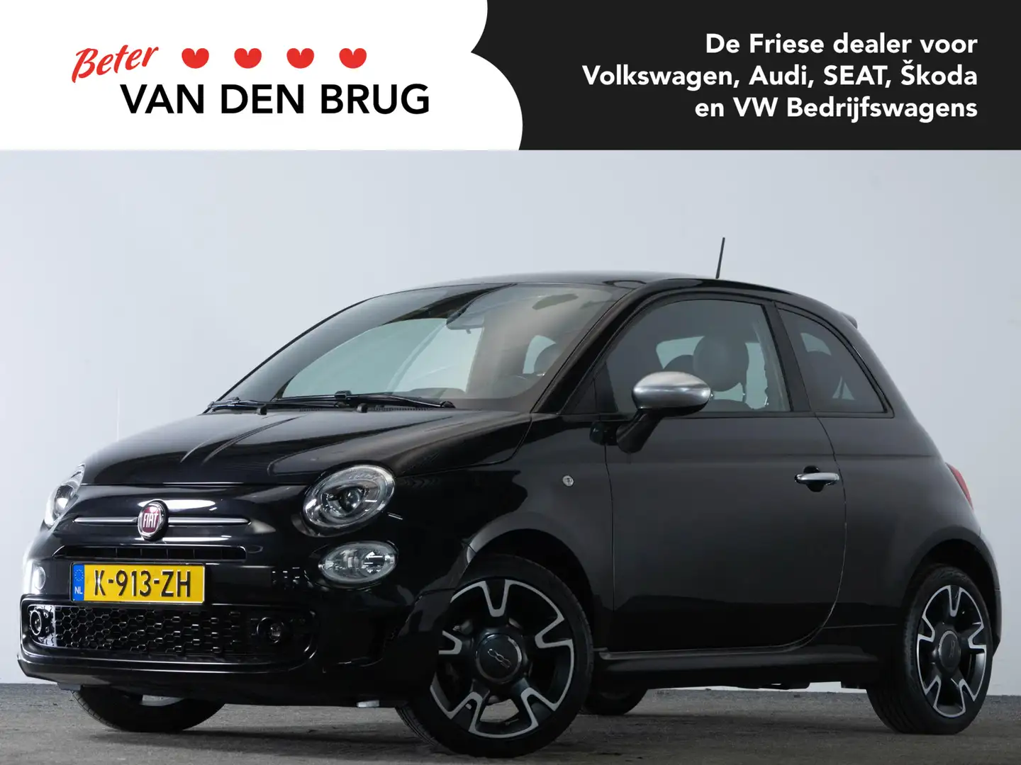 Fiat 500 1.0 70 PK Hybrid Rockstar | Panoramadak | Cruise C Zwart - 1