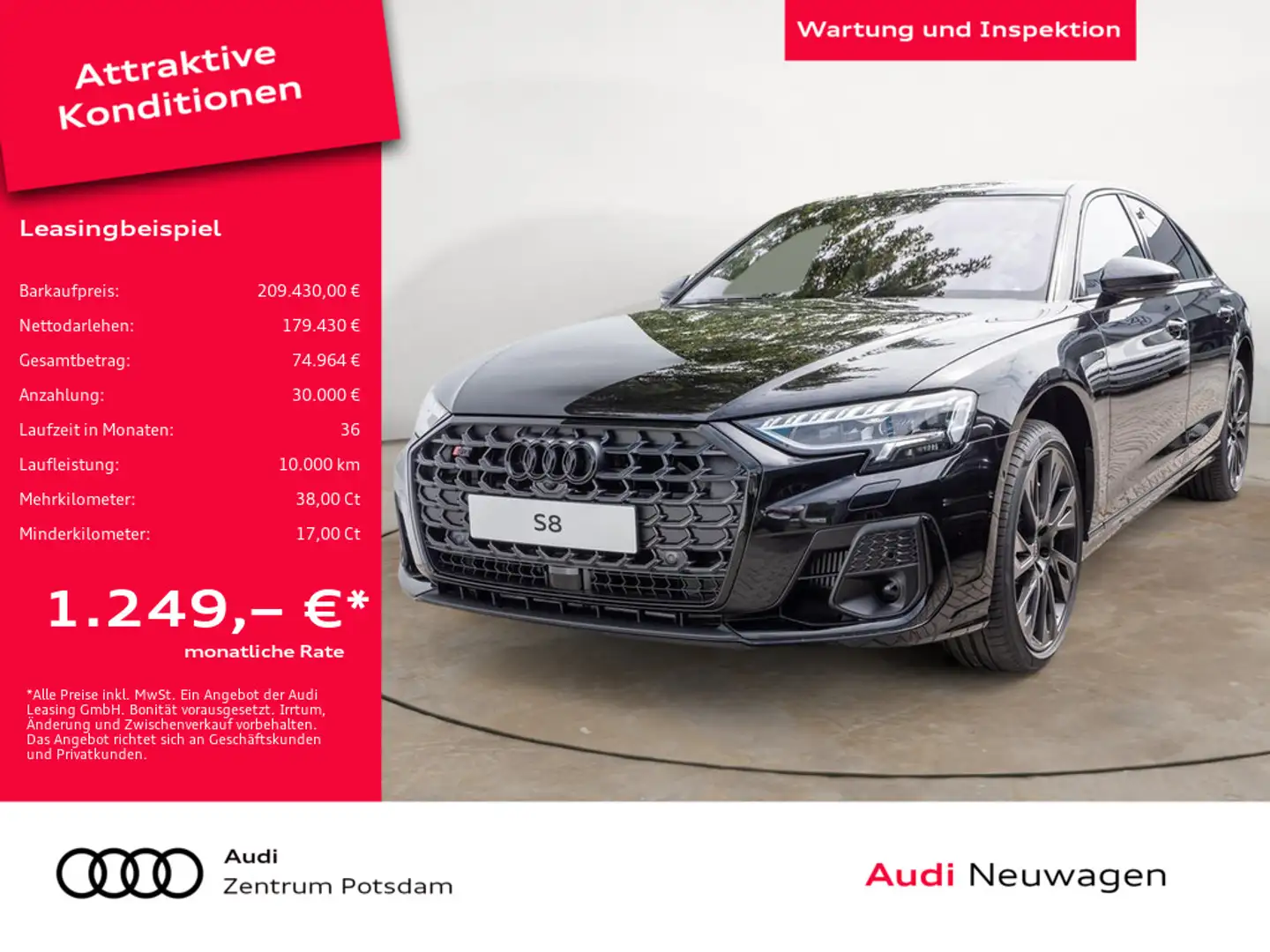 Audi S8 TFSI STANDHZ SITZBELÜFTUNG PANO MATRIX-LED Fekete - 1