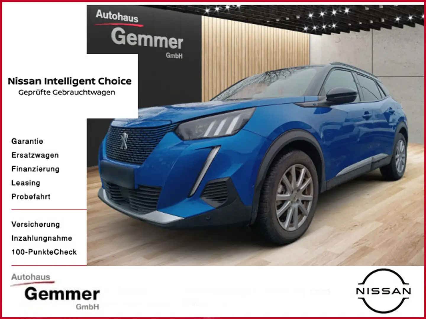 Peugeot 2008 e-GT 8 fach bereift Blau - 1