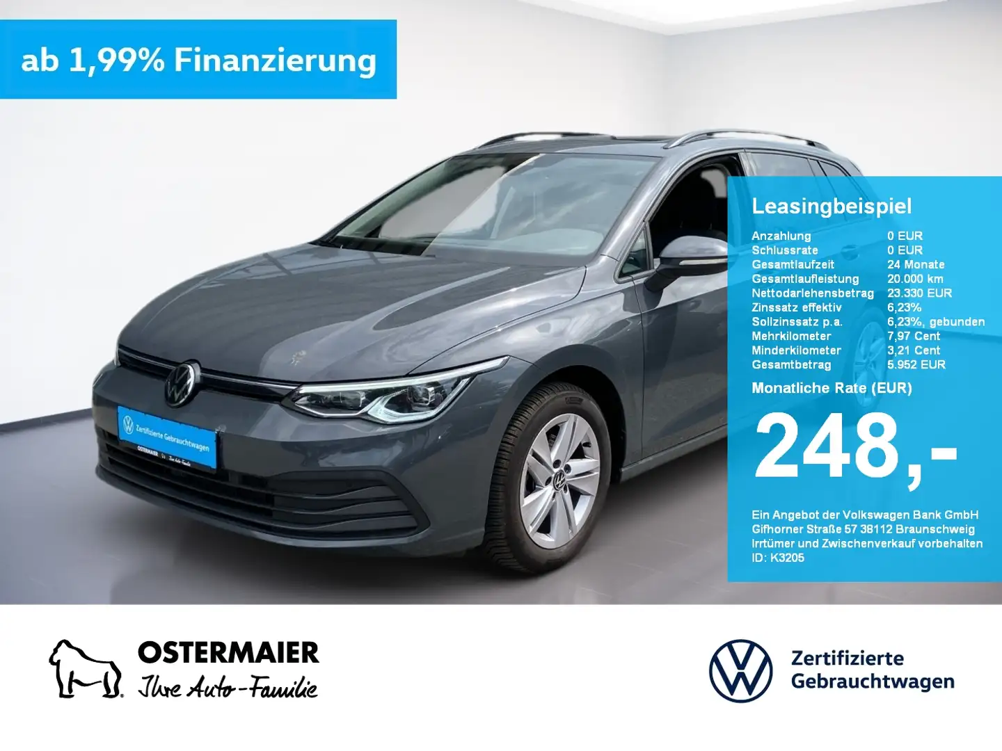 Volkswagen Golf Variant Golf VIII Variant 1.0TSI 110PS NP.40 NAVI.PANO.SHZ Grau - 1