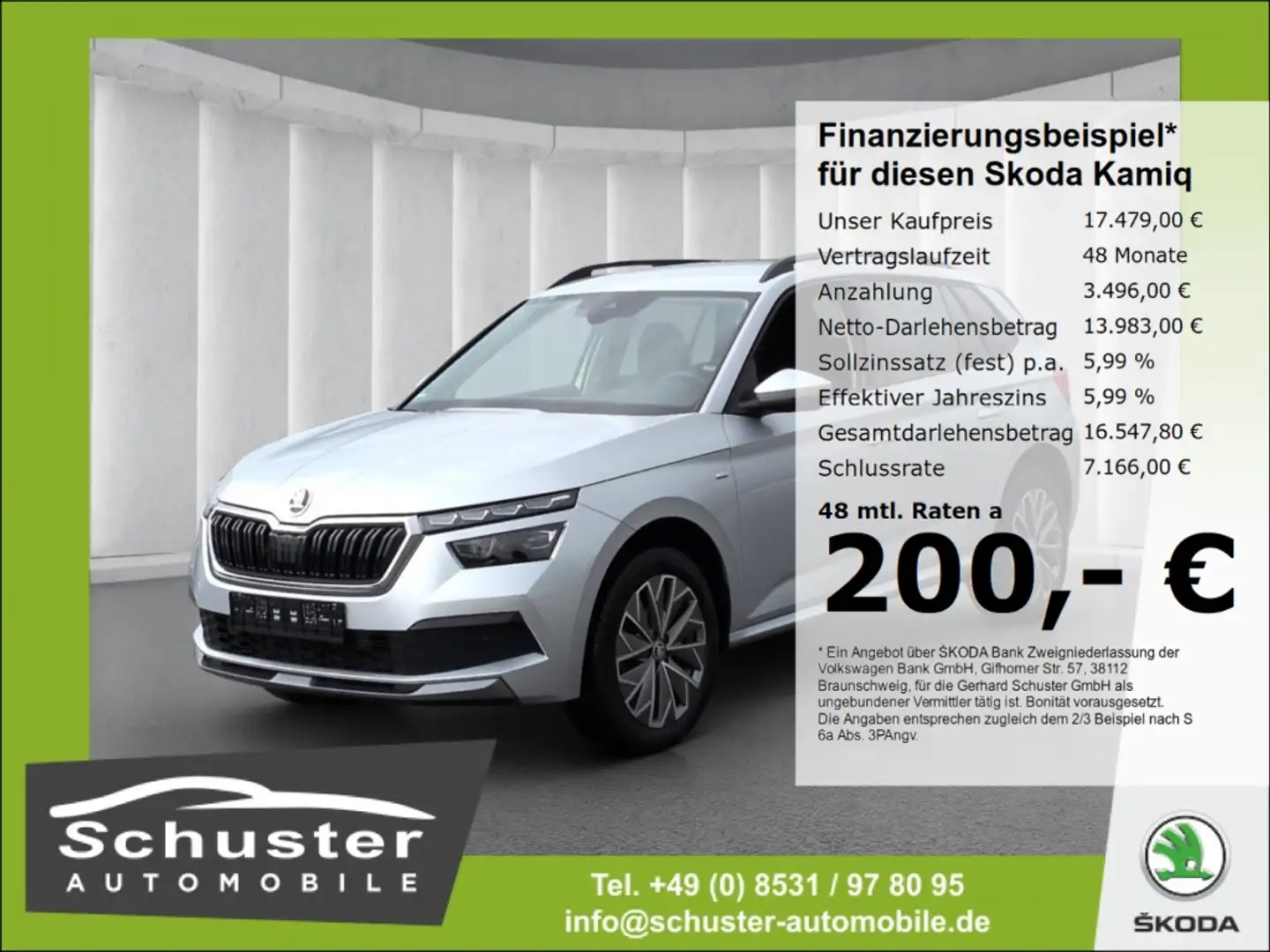 Skoda Kamiq CLEVER 1.0TSI*Voll-LED Navi R-Kam Keyless Silver - 1