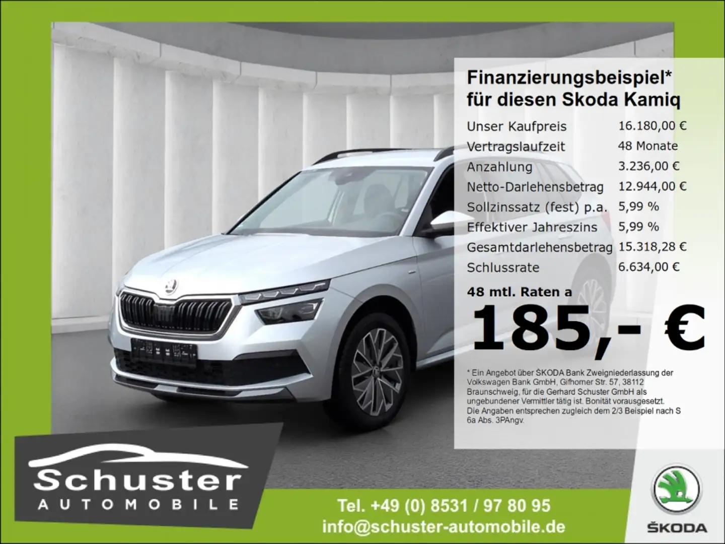 Skoda Kamiq CLEVER 1.0TSI*Voll-LED Navi R-Kam Keyless Silber - 1