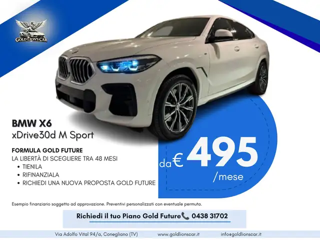BMW X6 xdrive30d mhev 48V Msport auto STUPENDA*BIANCO ALPINWEISS*KM CERTIFICATI