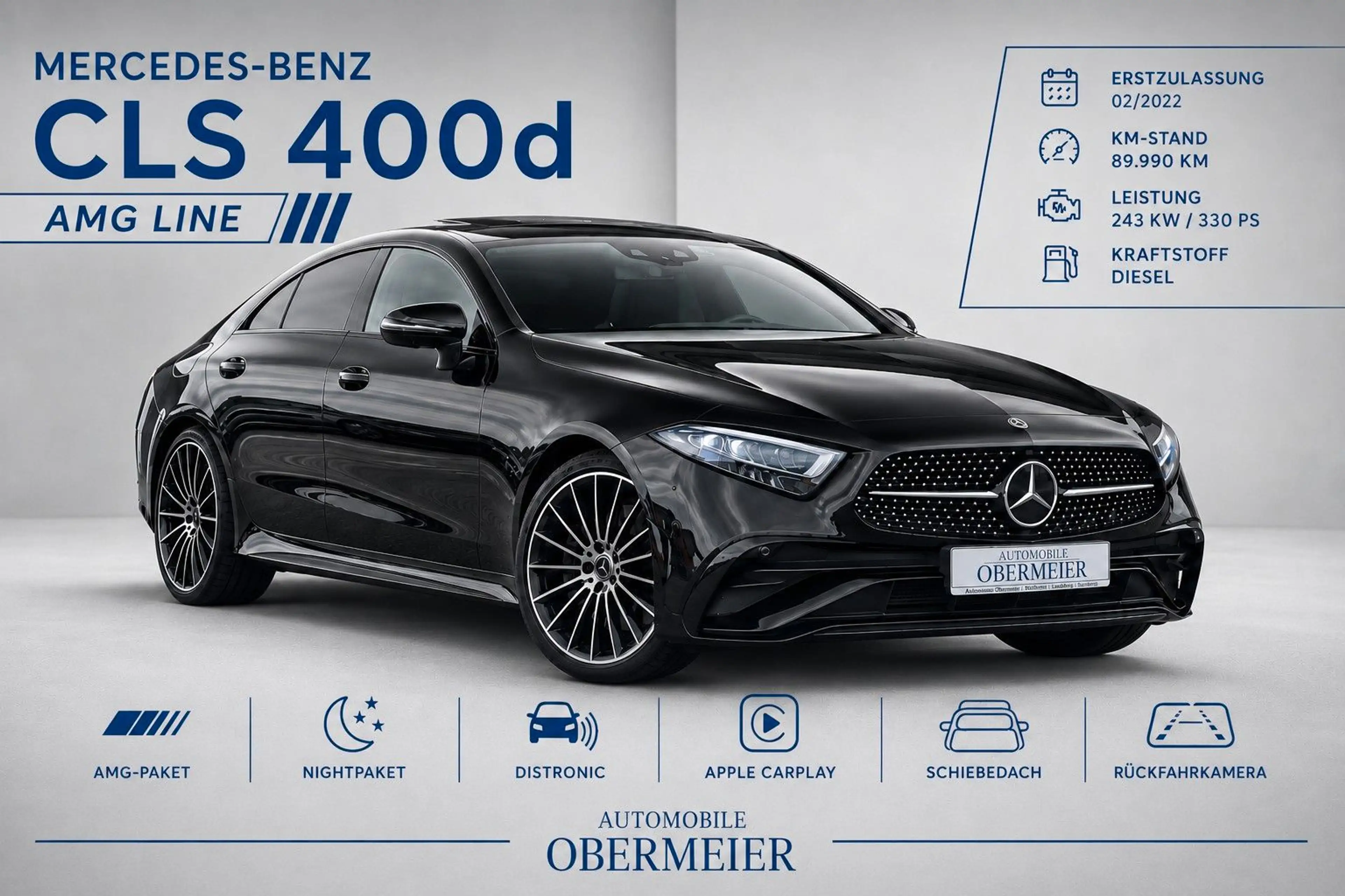 Mercedes-Benz CLS 400 d 4M AMG Distr. SHD RFK LED CarPlay