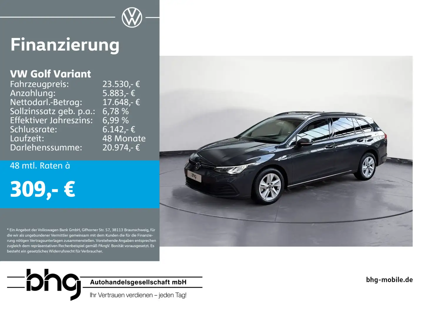Volkswagen Golf Variant LIFE 1.0 TSI *HEAD-UP*MASSAGE*PARLE Grün - 1