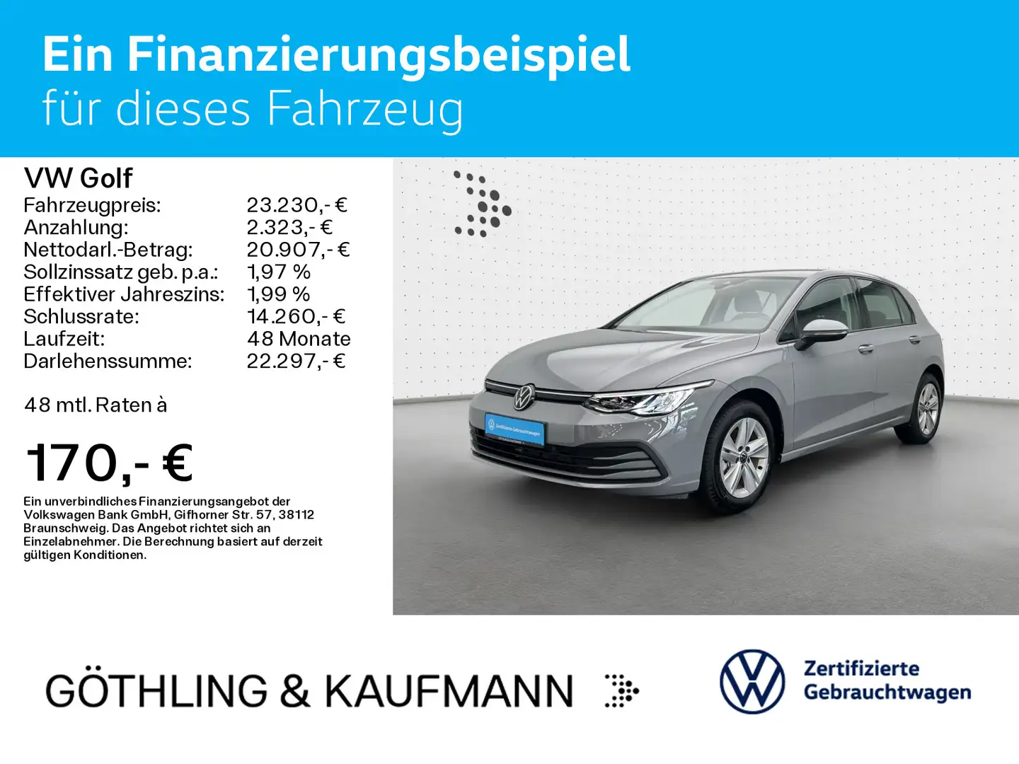 Volkswagen Golf Life 1.0 TSI 81kW 6-Gang*NAVI*KAM*ASG*ACC*1 Grijs - 2