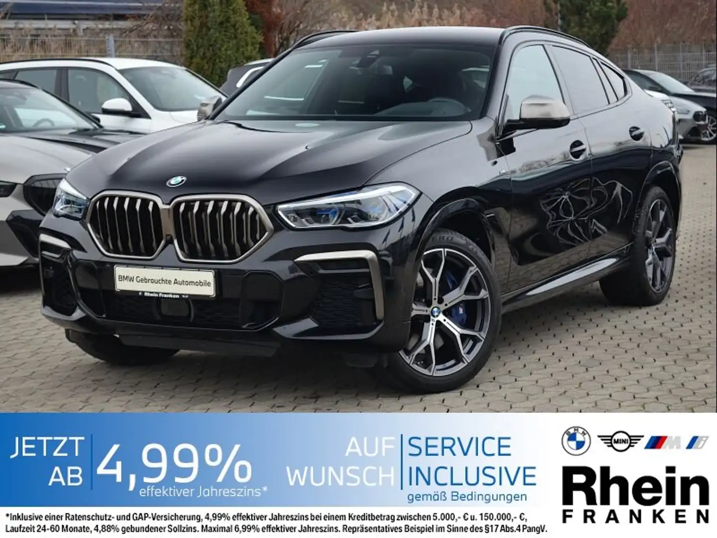 BMW X6 M 50i LiveCptProf.Laser.AHK.ACC.360°Kam.HiFi Schwarz - 1