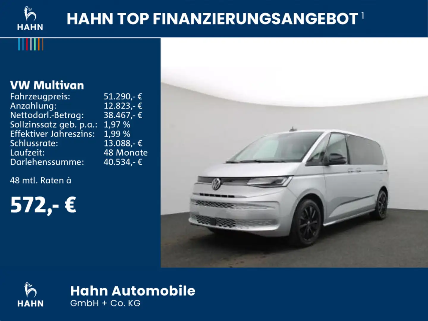 Volkswagen T7 Multivan Style 2,0TDI 110kW DSG GJR IQ HUD AHK N Silber - 2