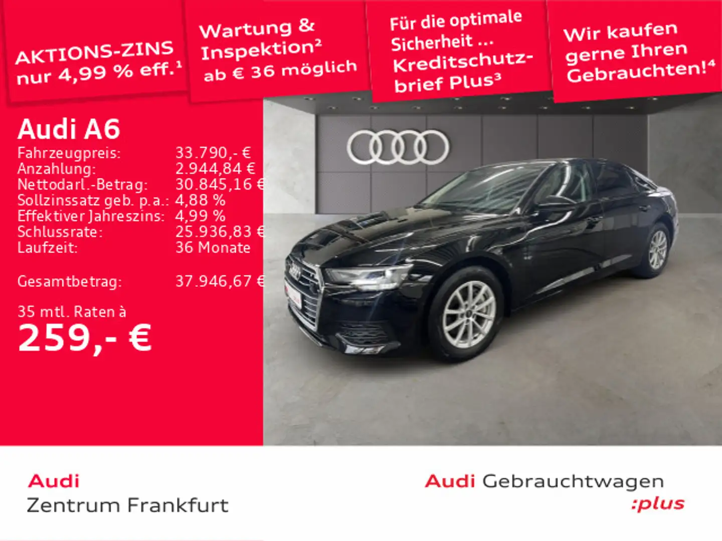 Audi A6 45 TFSI S tronic LED Navi DAB PDC Sitzheizung Schwarz - 1
