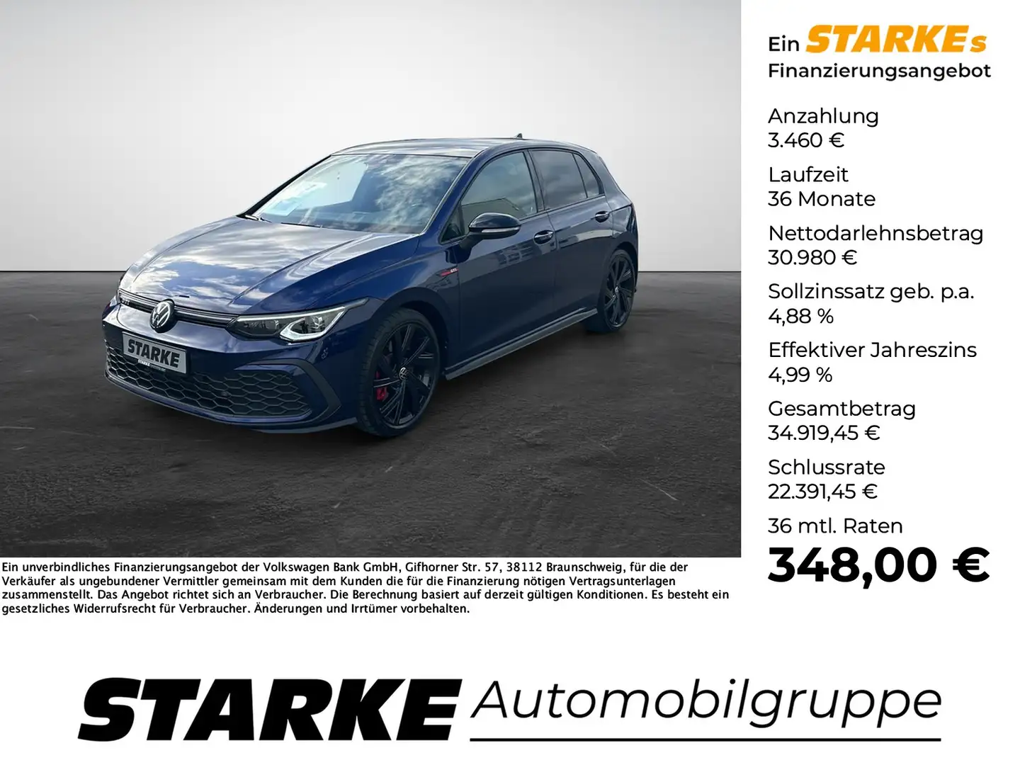 Volkswagen Golf GTI 2.0 DSG Blau - 1