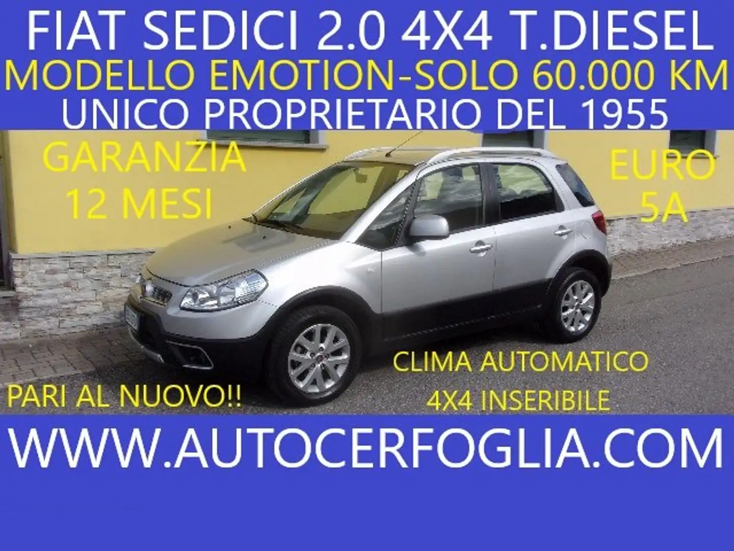 Fiat Sedici 2.0 mjt Emotion 4x4 135cv-SOLO 60.000 KM !! Argento - 1