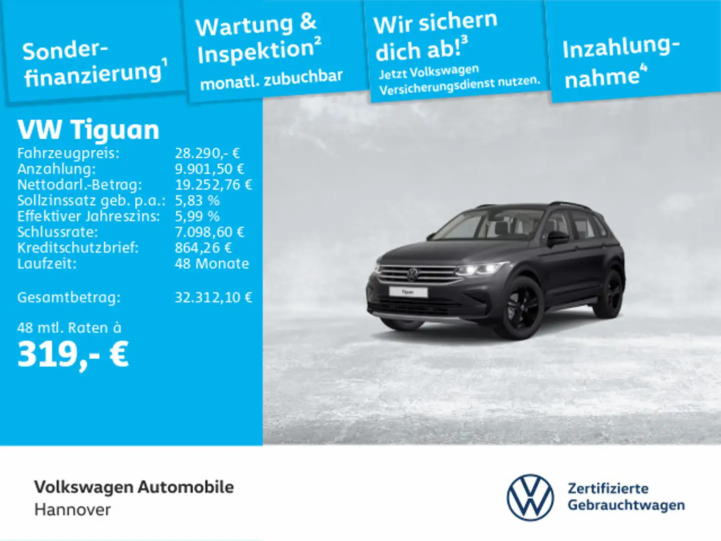 Volkswagen Tiguan 1.5 TSI Urban Sport AHK Kamera ACC Navi P Grau - 1