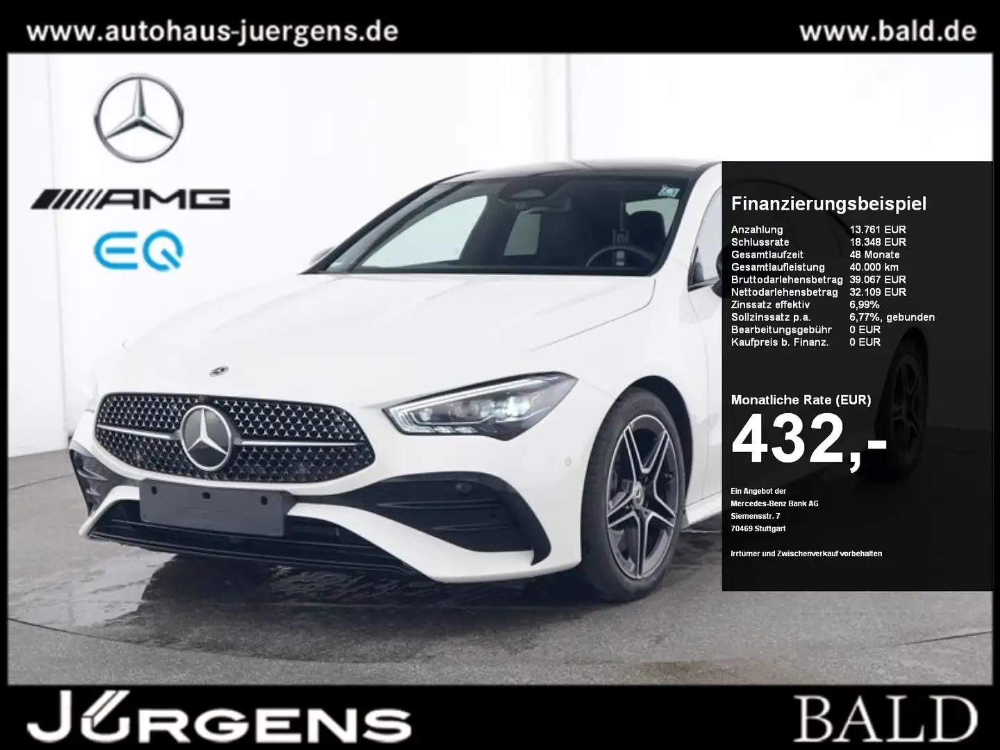 Mercedes-Benz CLA 250 4M AMG-Premium+/ILS/Pano/Burm/360/HUD/18 Bianco - 1