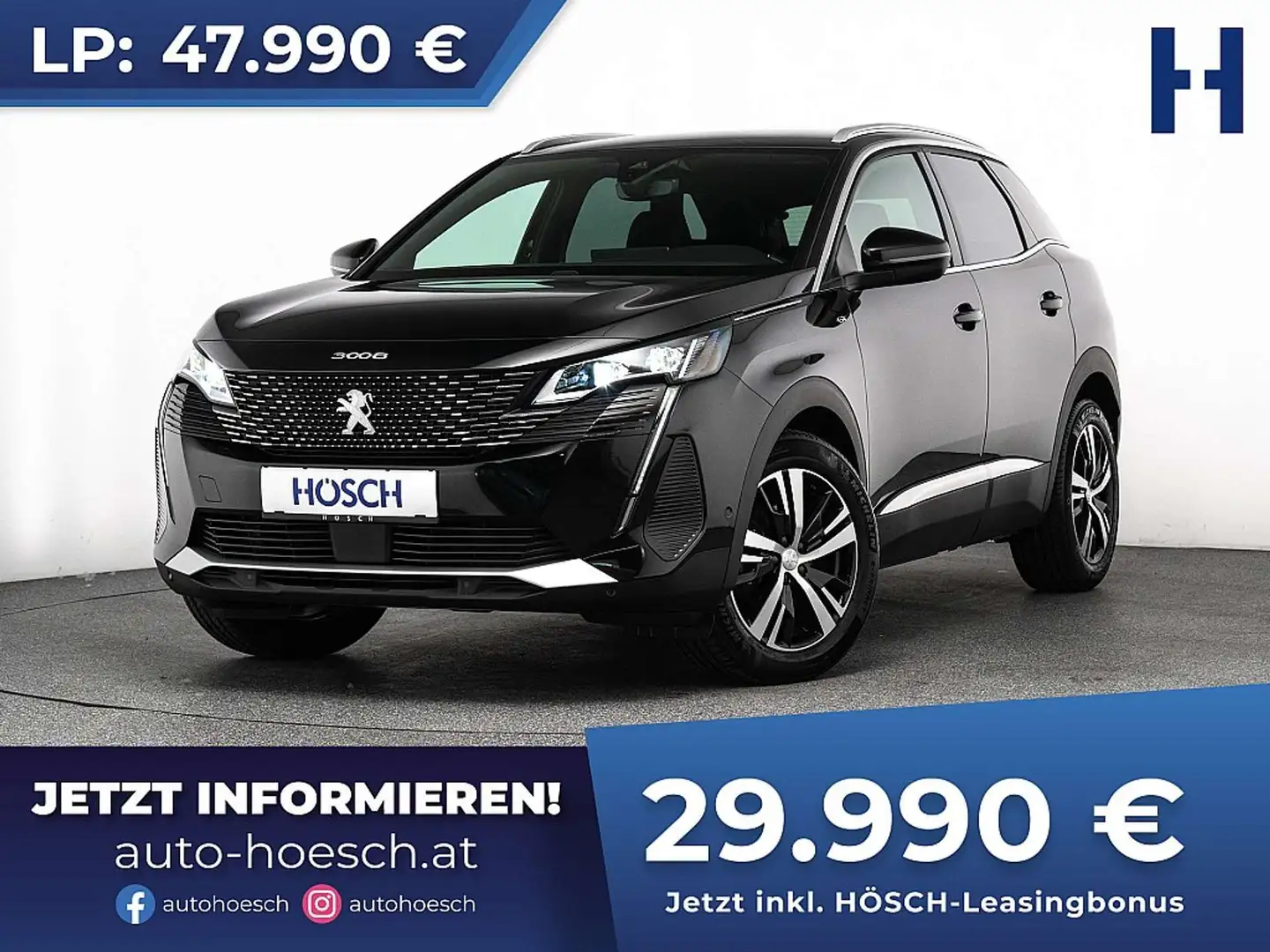 Peugeot 3008 SUV PureTech 130 GT Aut. MEGA-DEAL Schwarz - 1