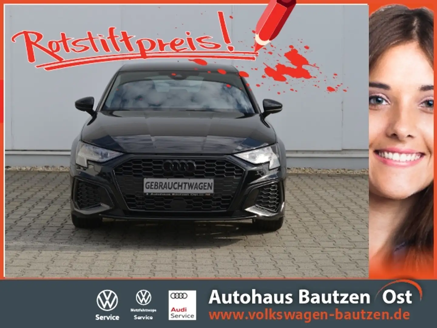Audi A3 Sportback 35 TFSI S-tronic S line OPTIK-SW/AHK/LE Schwarz - 1