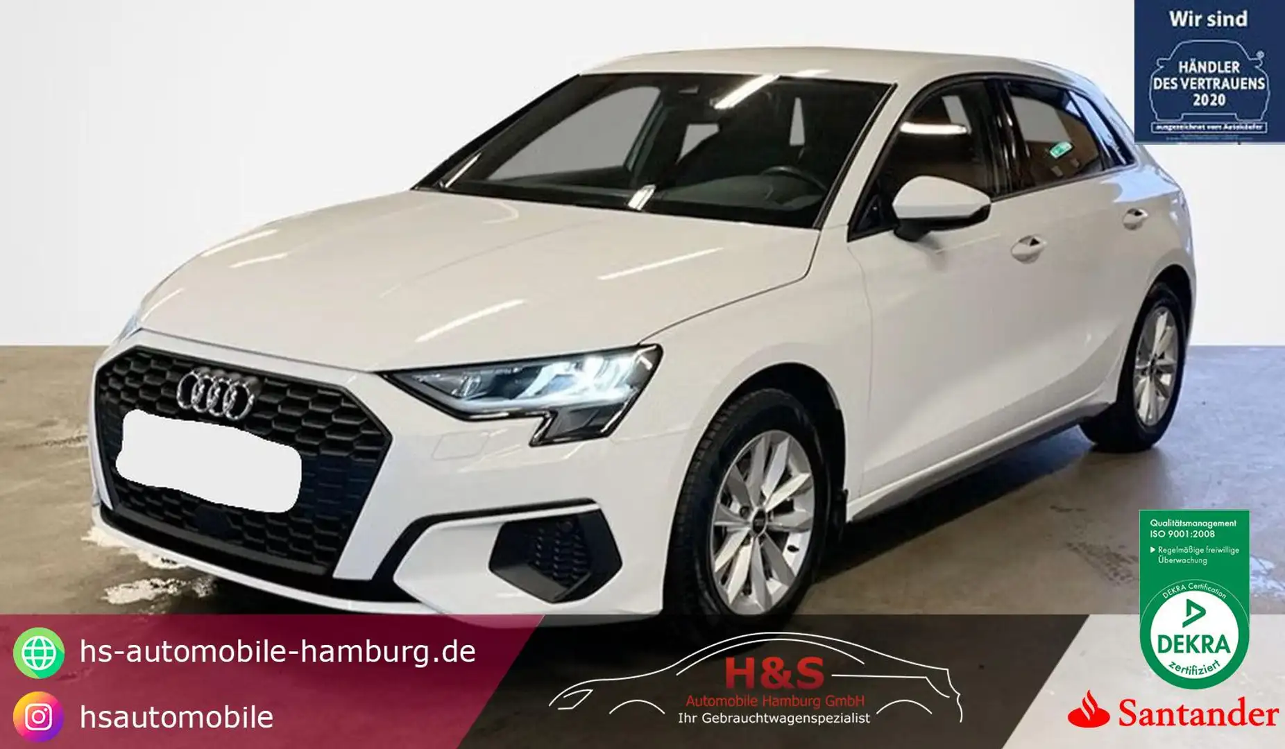 Audi A3 Sportback 35 TFSI Sport Virtuell*Carplay* Weiß - 1