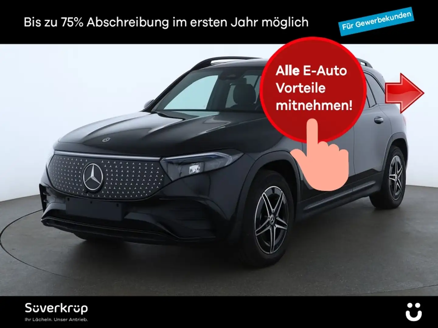 Mercedes-Benz EQB 350 4M , AMG NIGHT 360 KAMERA PANO SPUR PDC Schwarz - 1