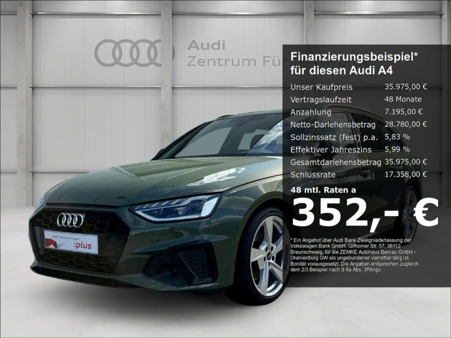 Audi A4 Avant 35 TFSI S line S tronic Navi Leder digitales Yeşil - 1
