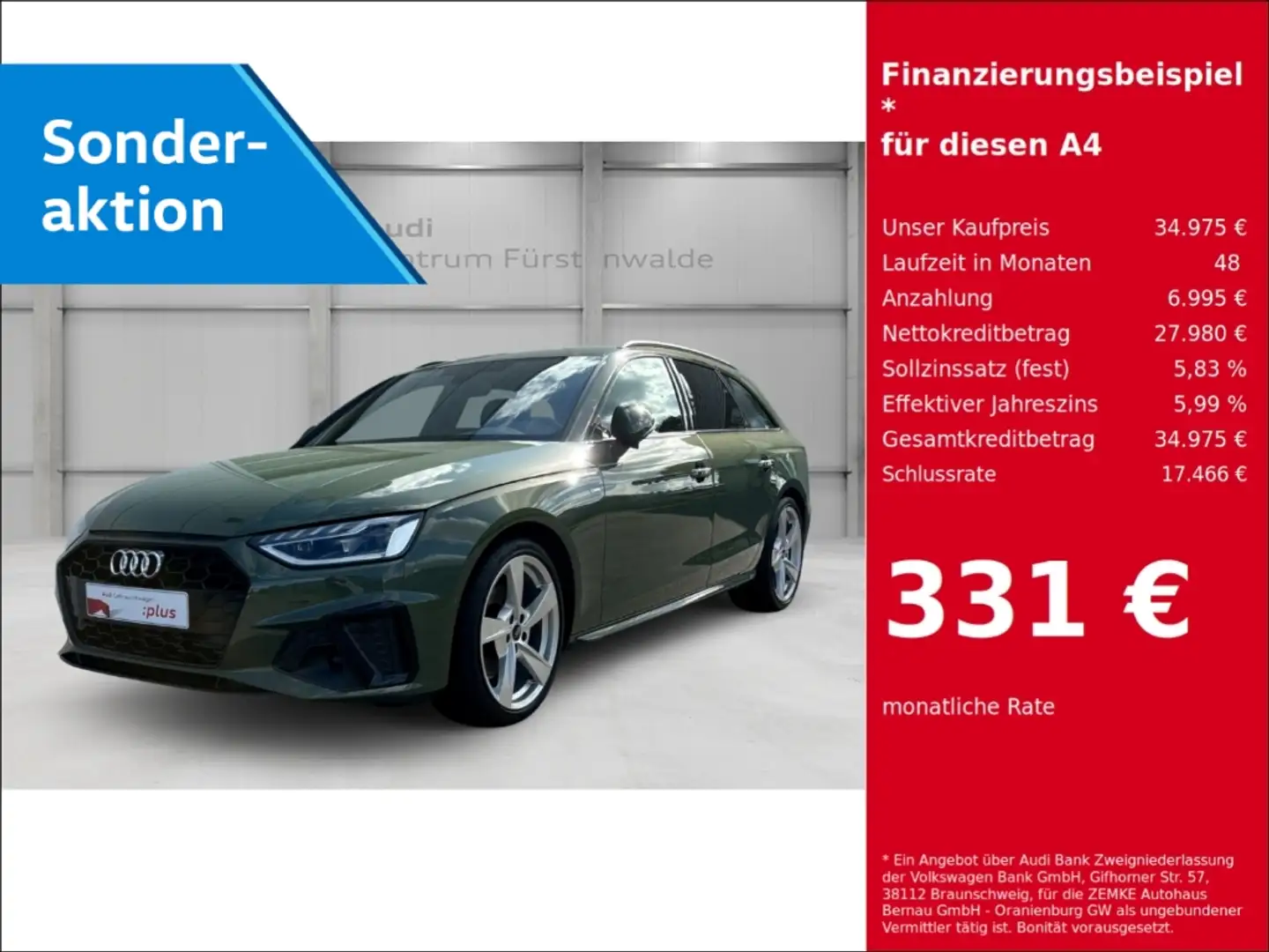Audi A4 Avant 35 TFSI S line S tronic Navi Leder digitales Vert - 1