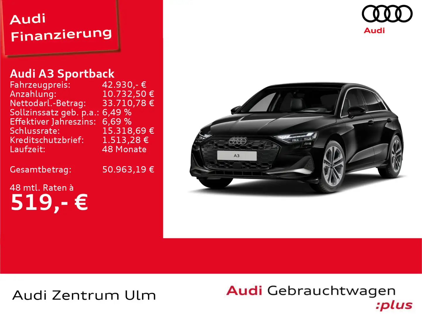 Audi A3 advanced 35 TDI AHK LEDER PANO STHZ Schwarz - 1