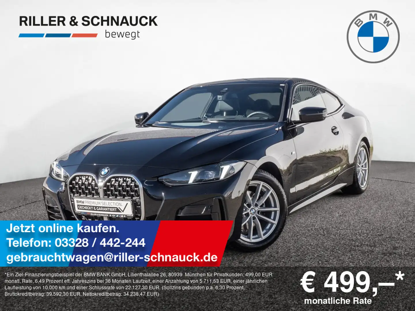 BMW 420 i Coupe M-Sport CARBON+HUD+MEM+360°KAM Schwarz - 1