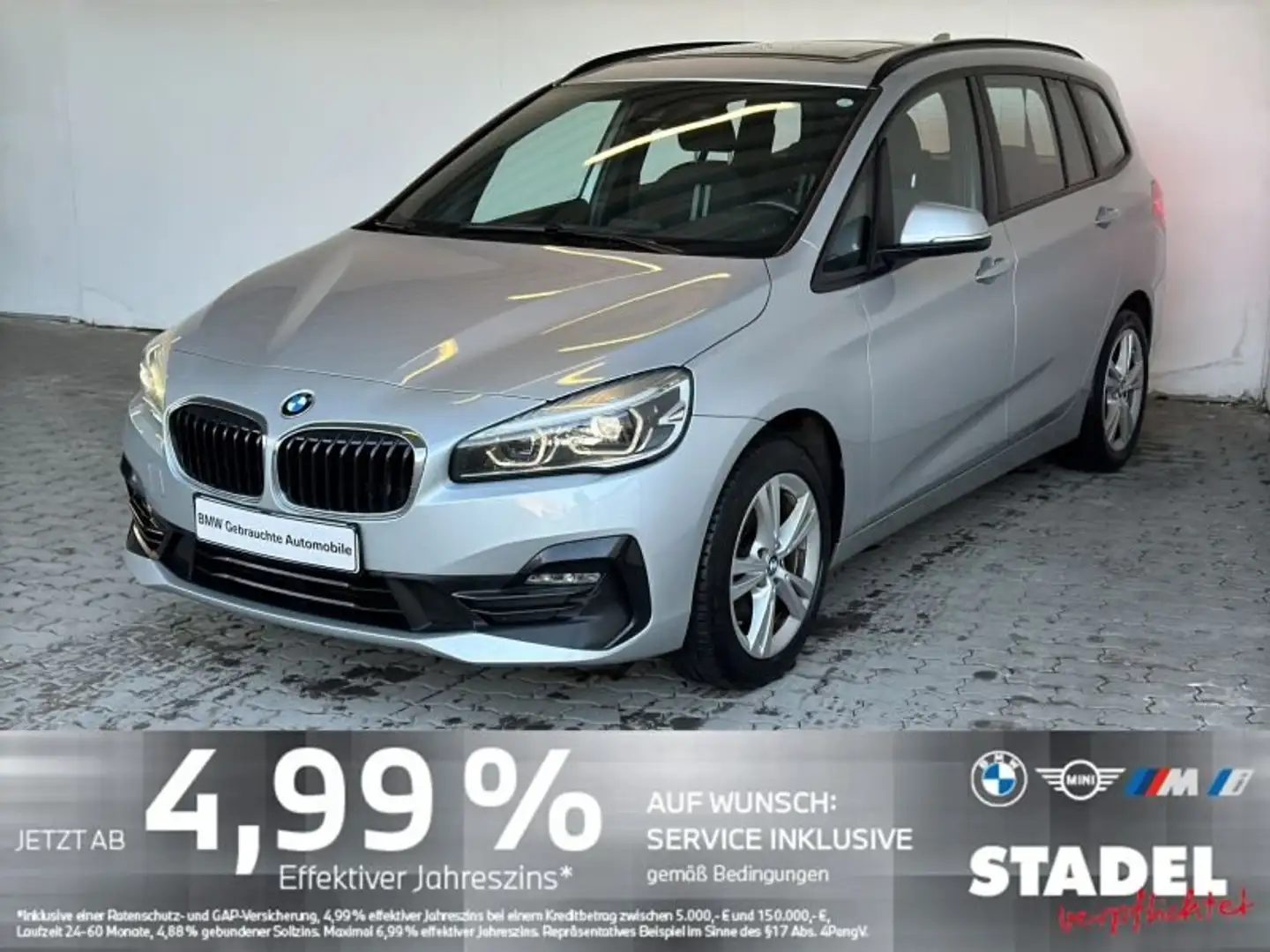 BMW 216 d Gran Tourer Sport Line Navi.LED.Pano.RFK Silber - 1