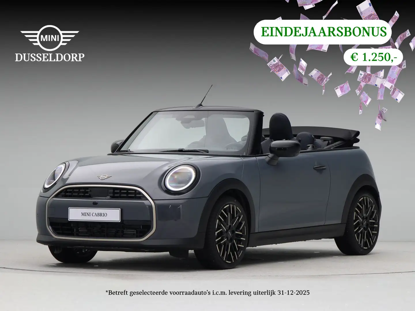 MINI Cooper C Cabrio Favoured Pakket L PRIVATE LEASE EUR 783,- (48 mnd/ Grijs - 1