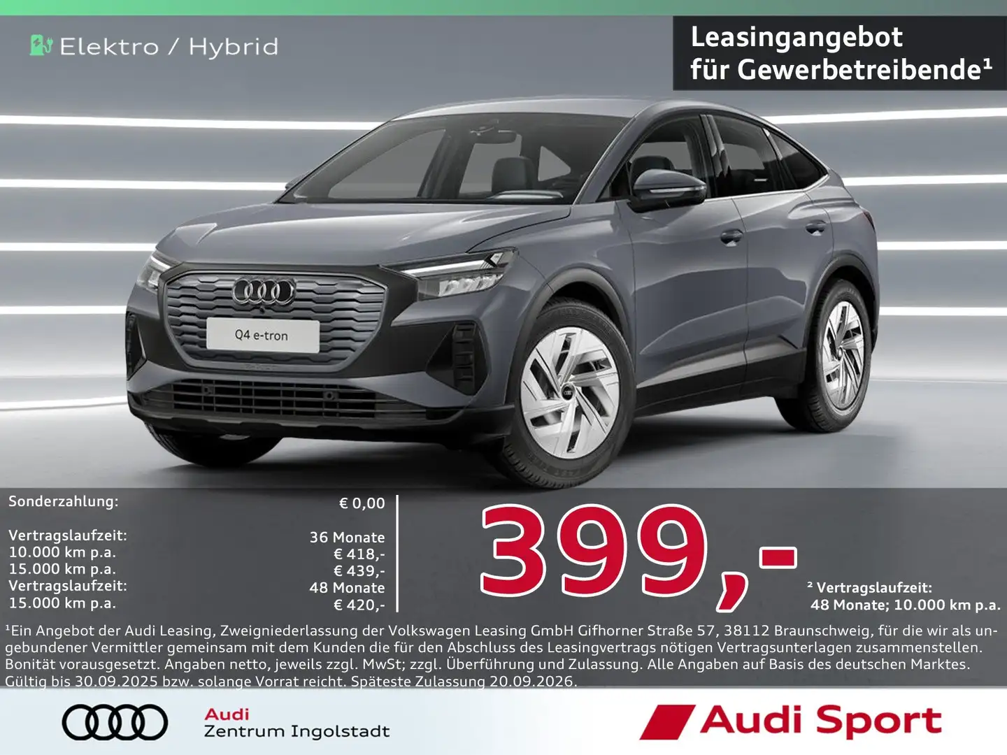 Audi Q4 e-tron Q4 Sportback e-tron 45 LED,NAVI,SHZ 54.950,- Gris - 1