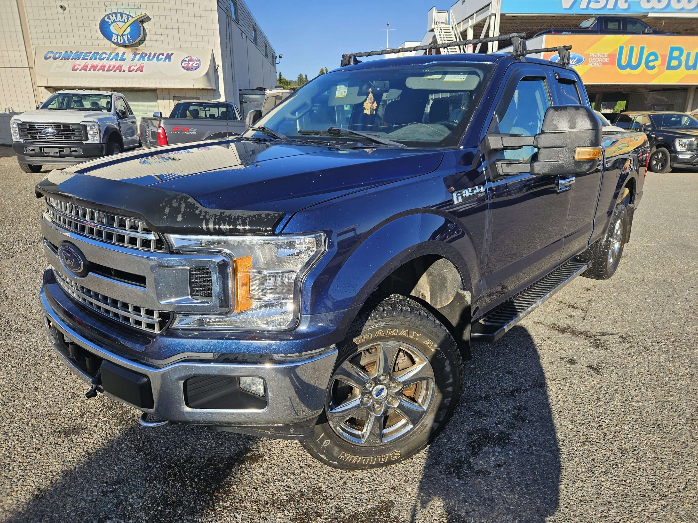 Blue 2018 Ford F-150 Pickup Truck Four-Wheel Drive Automatic