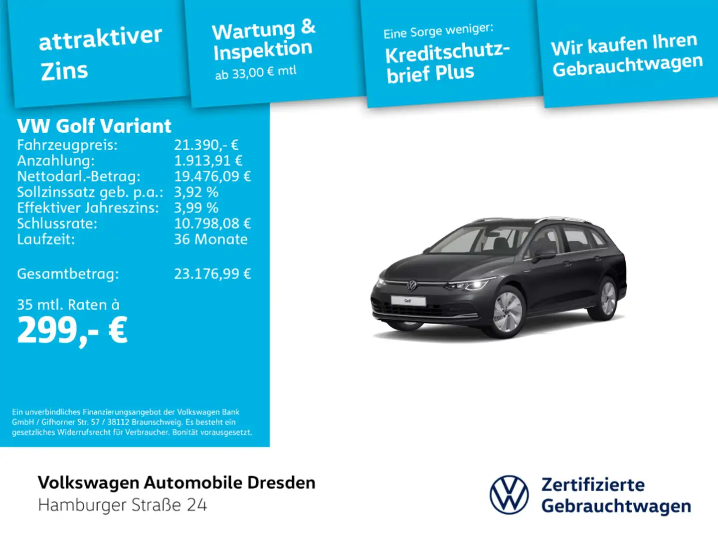 Volkswagen Golf Variant Golf VIII Variant Style 1.5 TSI LED AHZV TRAVEL Grau - 1
