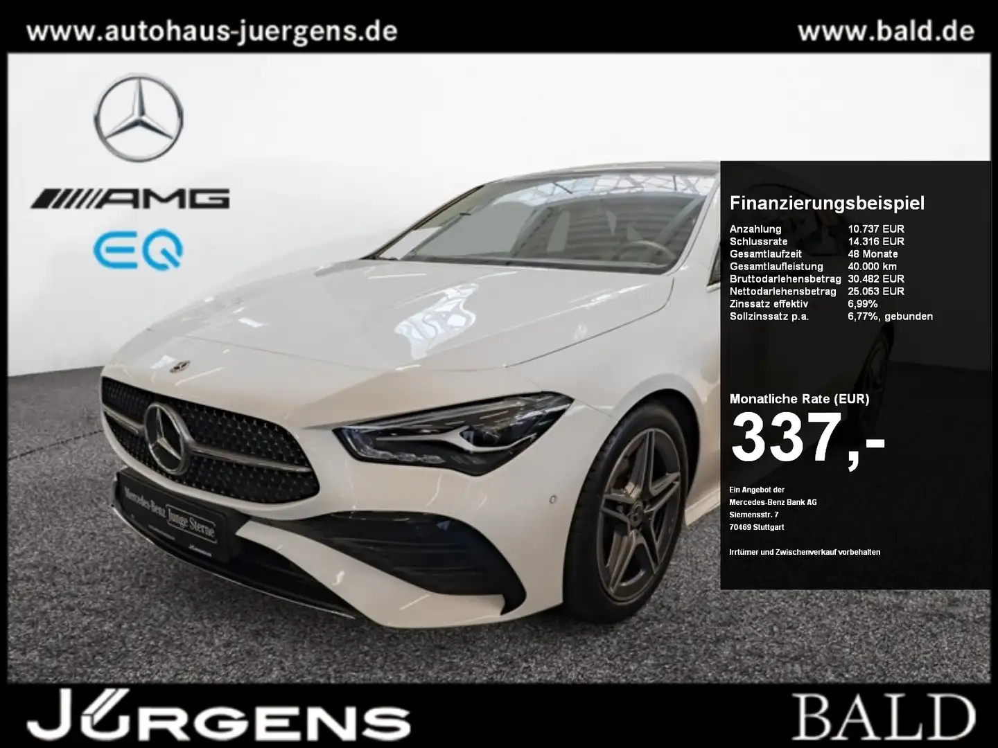 Mercedes-Benz CLA 200 d SB AMG-Sport/LED/Cam/Pano/Totw/Keyl/18 Weiß - 1