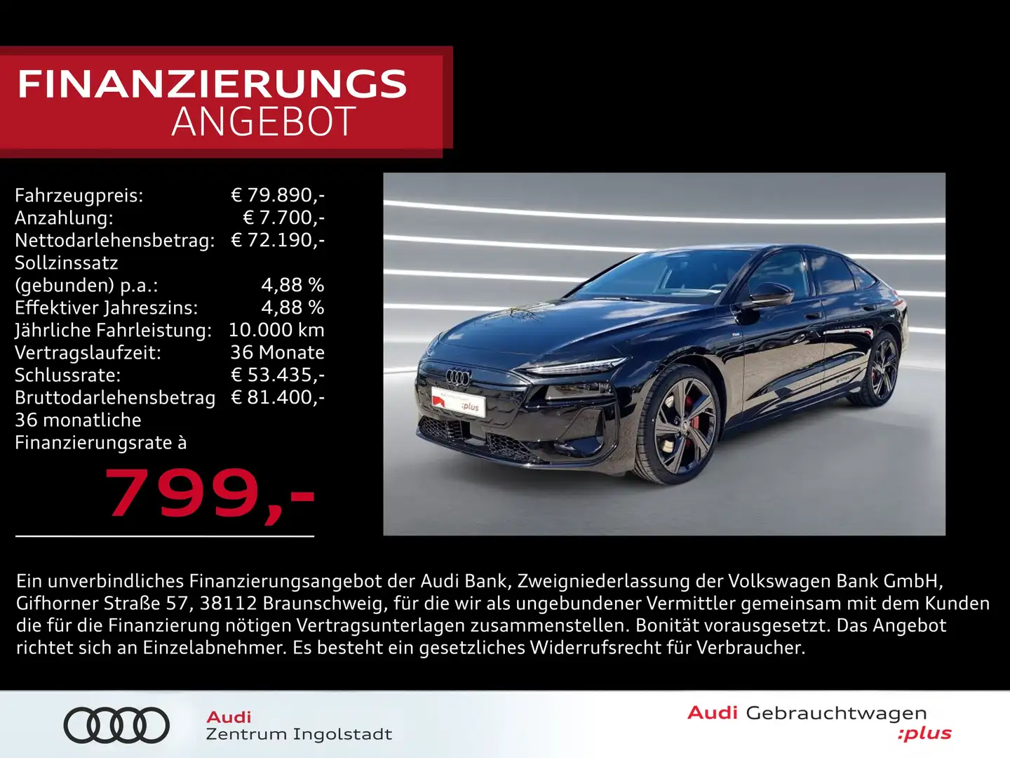 Audi A6 Sportback e-tron perform. 2x S line Pano AHK Schwarz - 1