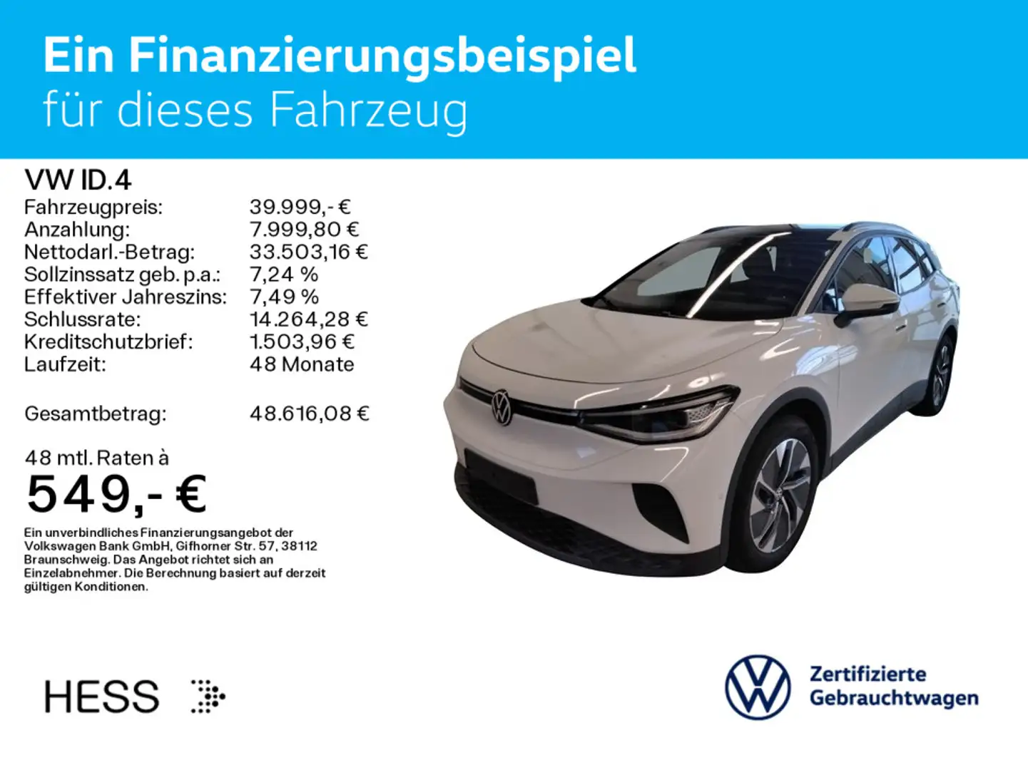 Volkswagen ID.4 Pro*PANO*AHK*KAMERA*IQ.LIGHT*NAVI*WÄRMEPUMP Weiß - 2