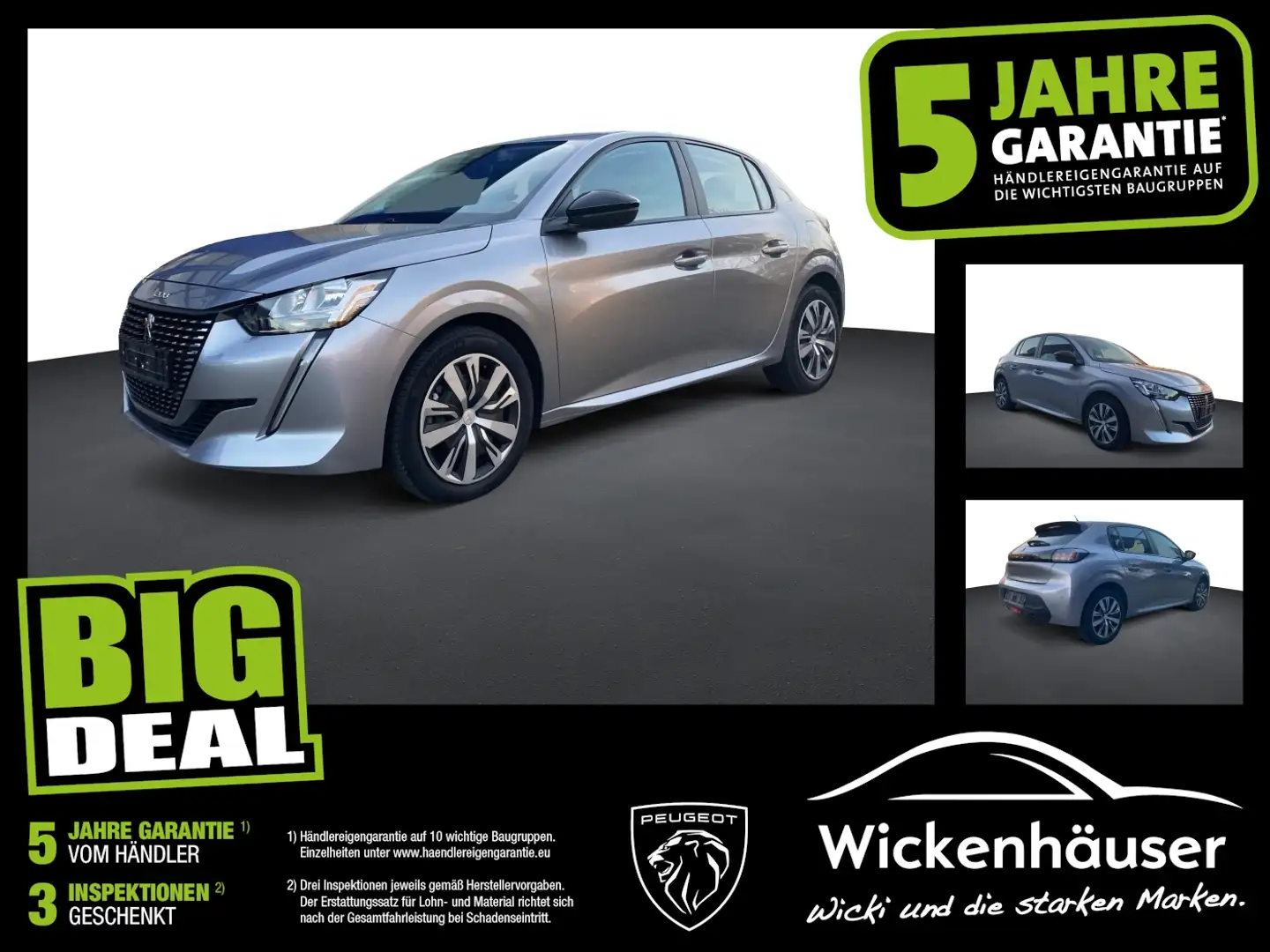 Peugeot 208 1.2 PureTech 100 Active Pack PDC+Akustikglas Grau - 1