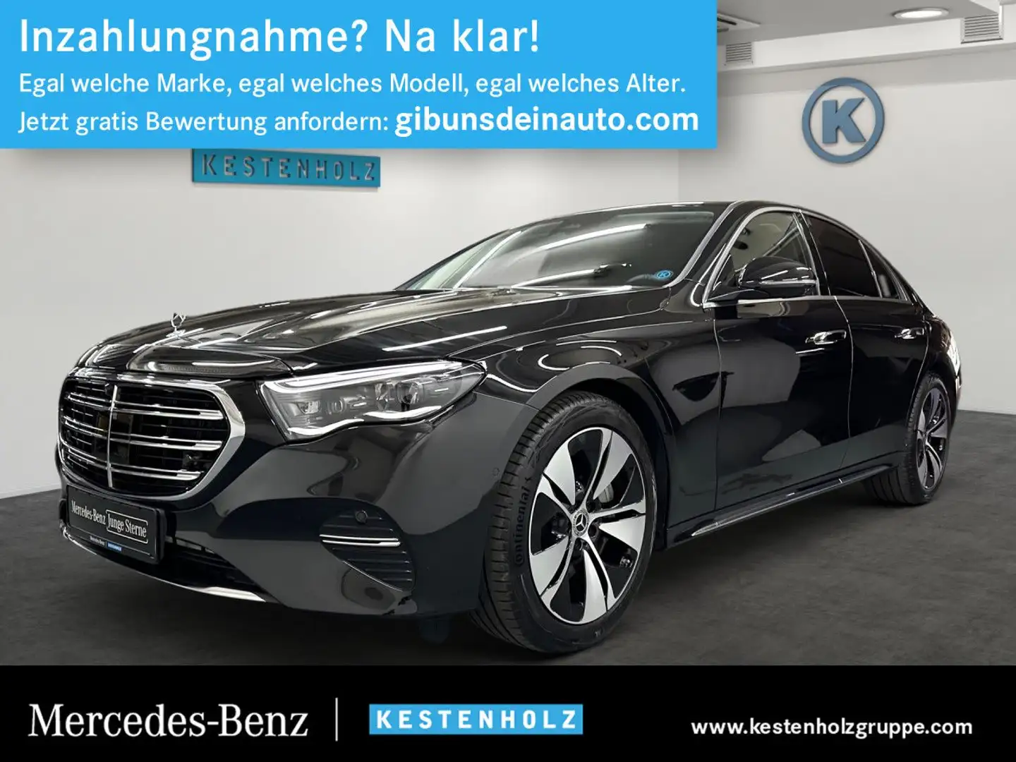 Mercedes-Benz E 220 d LEDER+AHK+360°+BURMEST+MEMORY+MULTIBEAM Schwarz - 1