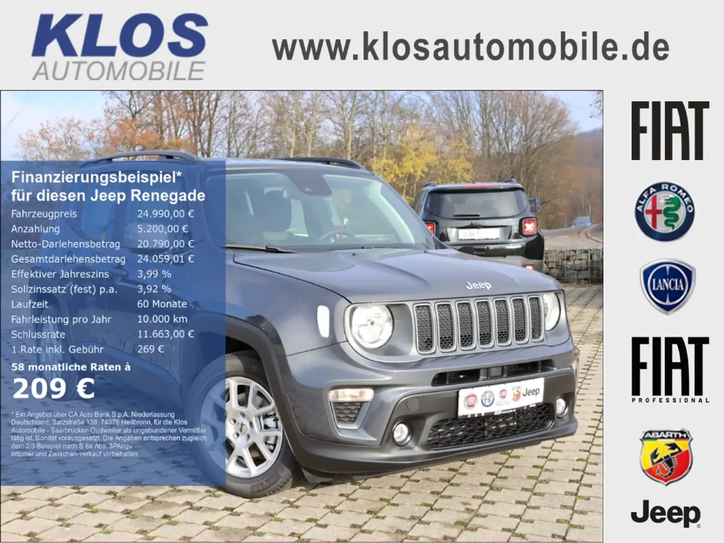 Jeep Renegade LIMITED e-HYBRID 1.5 GSE DCT WINTER KAMERA Gris - 1