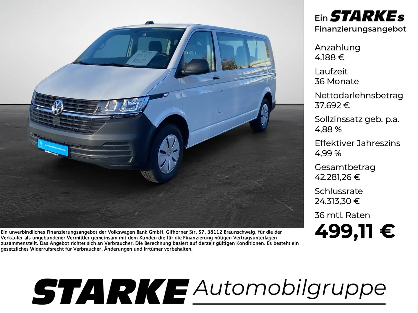 Volkswagen T6 Kombi T6.1 2.0 TDI lang 8-S Weiß - 1