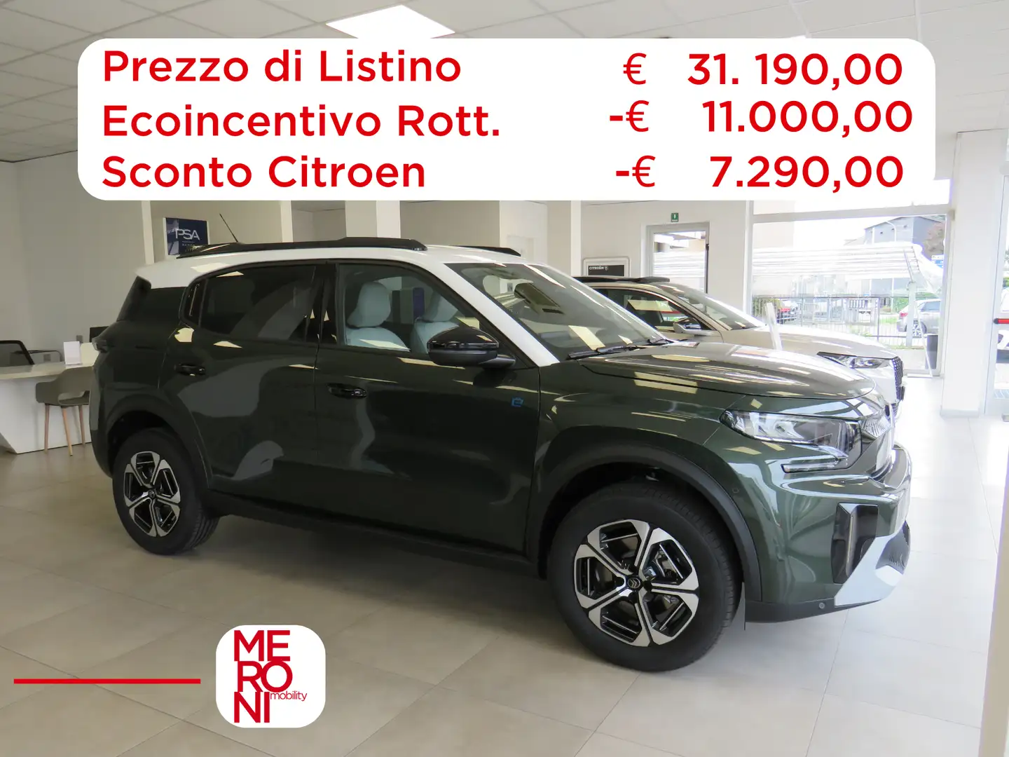 Citroen C3 Aircross 100% elettrica 113cv MAX  (con ECOINCENTIVO) Groen - 1
