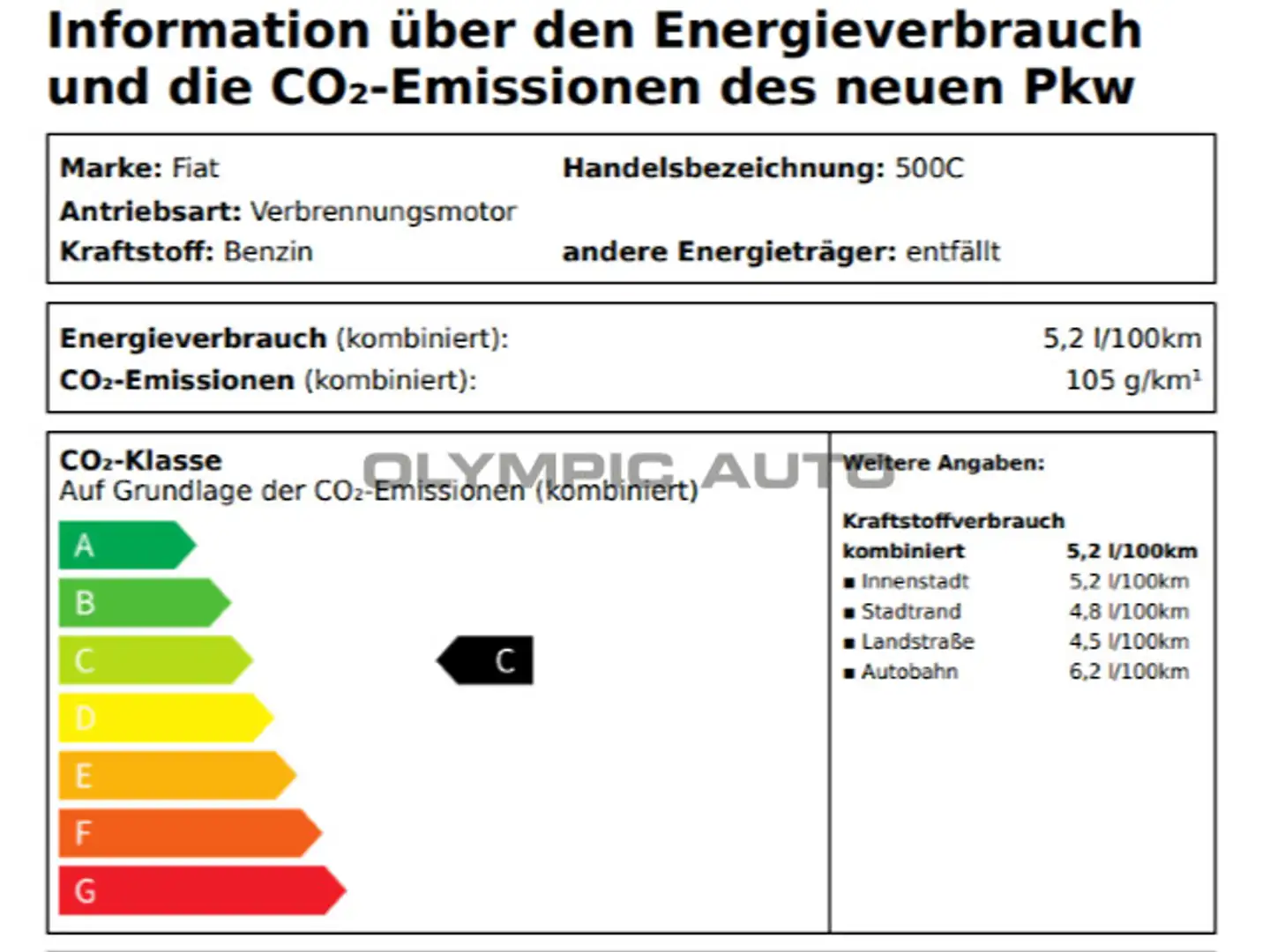 Fiat 500C 1.0 GSE Hybrid  PDC KLIMA-AT TOUCH CARPLAY Blanc - 2