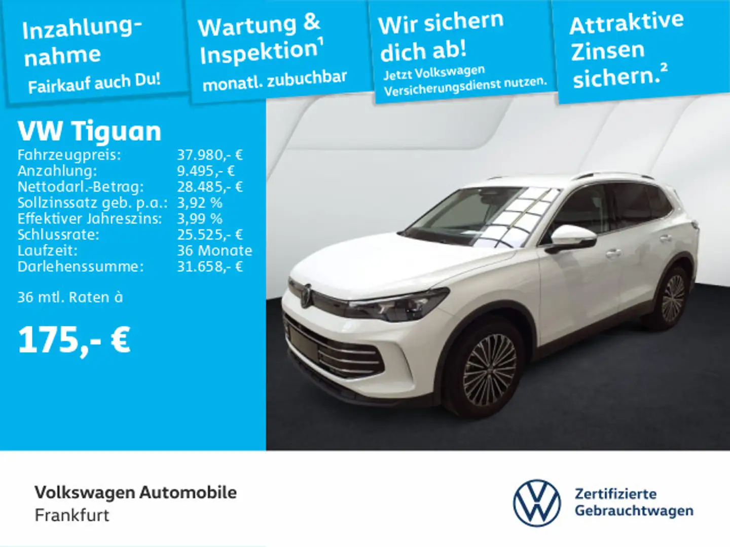 Volkswagen Tiguan 2.0 TDI DSG Elegance Navi AHK IQ.LIGHT" - Weiß - 1