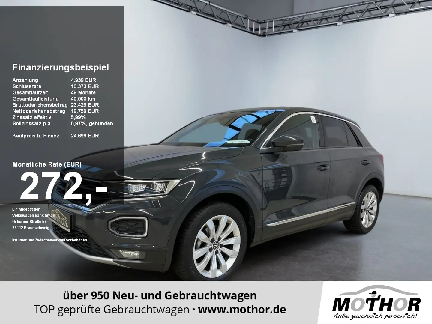 Volkswagen T-Roc Sport 1.5 TSI DSG Abstandstempomat Grau - 1