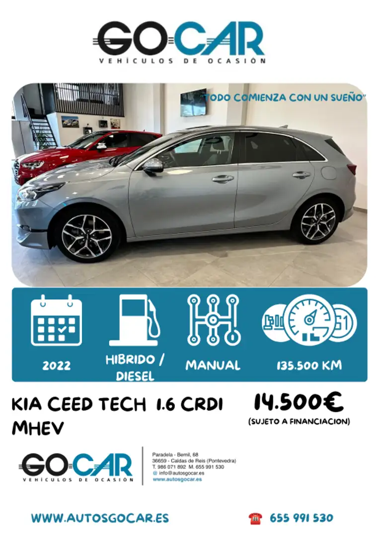 Kia Ceed / cee'd 1.6 MHEV iMT Tech 136 Gris - 1
