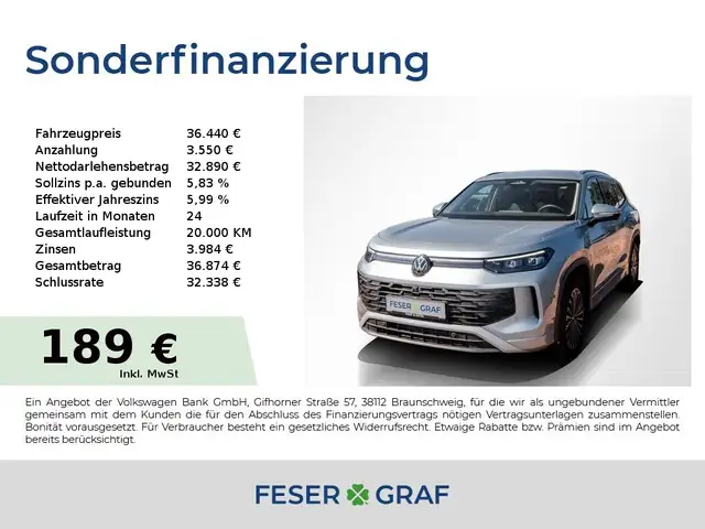 Volkswagen Tayron 2.0 TDI Life DSG AHK/4xKamera/TravelAss