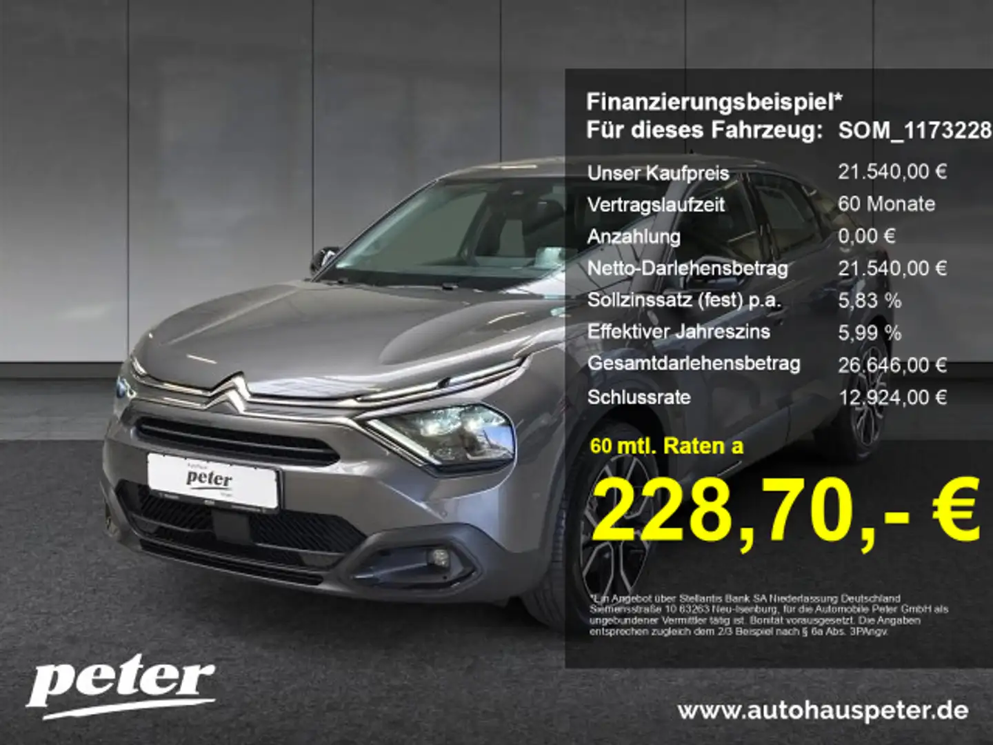 Citroen E-C4 Electric e-C4 C-Series 136PS +11KW OBC+SHZ+Lenkradheiz+ Gris - 1
