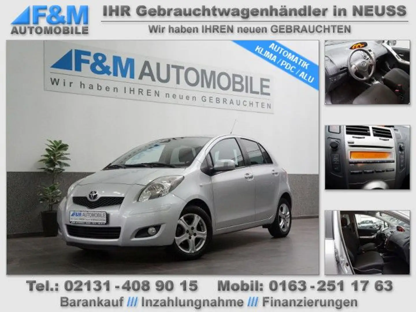 Toyota Yaris 1,33-l-Dual-VVT-i EditionAut.Klimaaut PDC Argent - 1