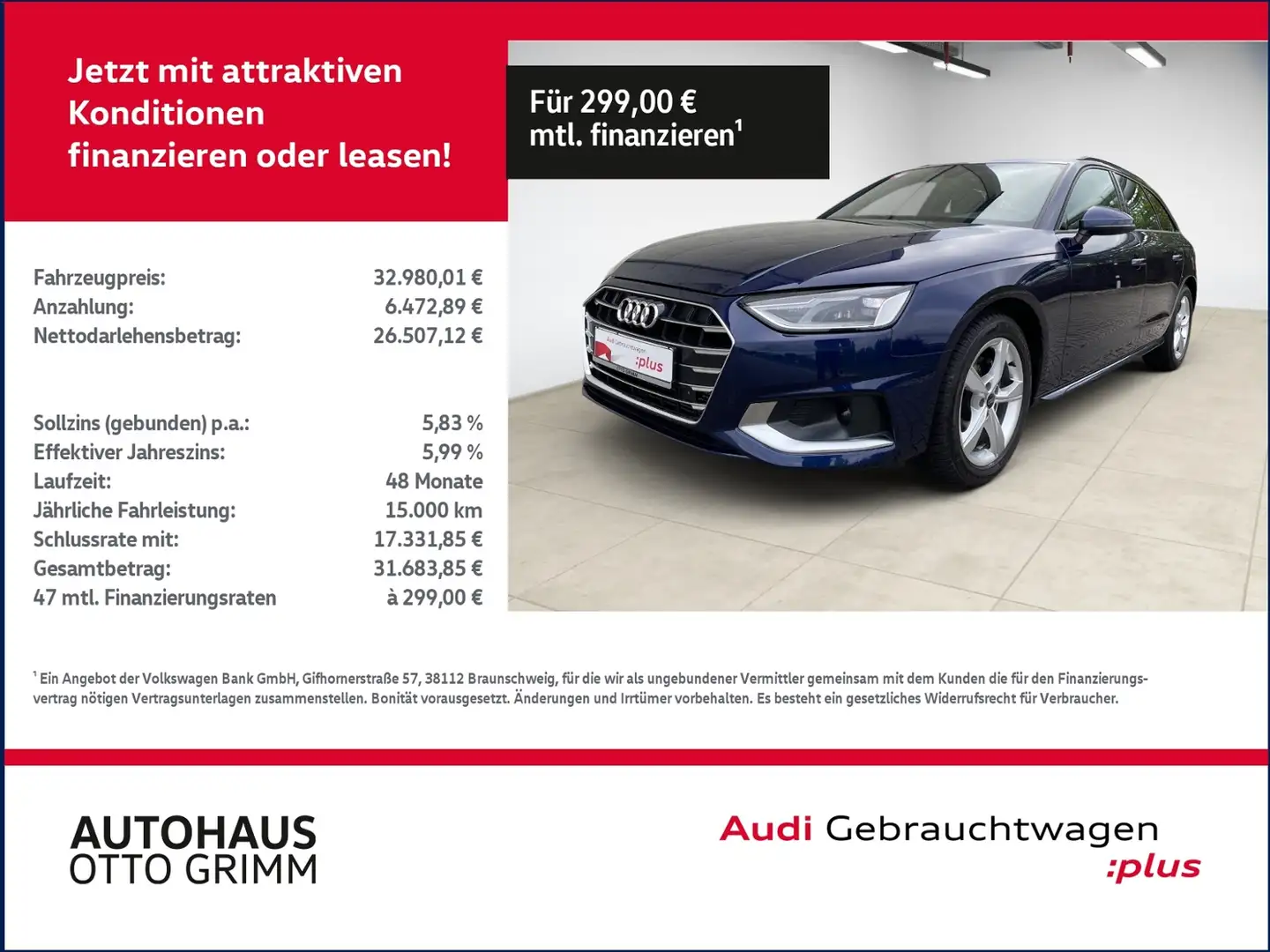 Audi A4 Avant 35 TFSI advanced Leder Blau - 1