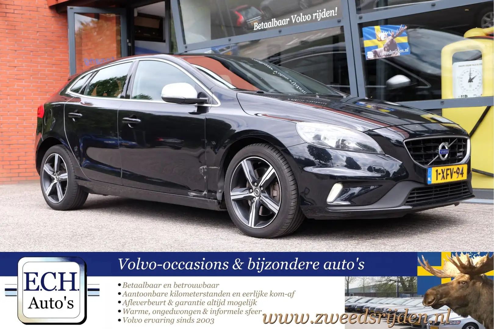 Volvo V40 2.0 D4 190 pk R-Design Business, Leer Noir - 1