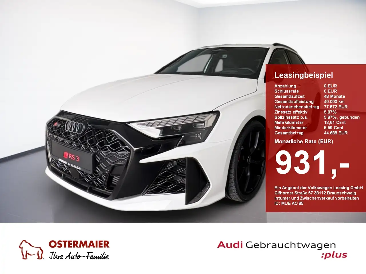 Audi RS3 RS 3 Sportback RS-SPORTABGASANLAGE MATRIX LED
