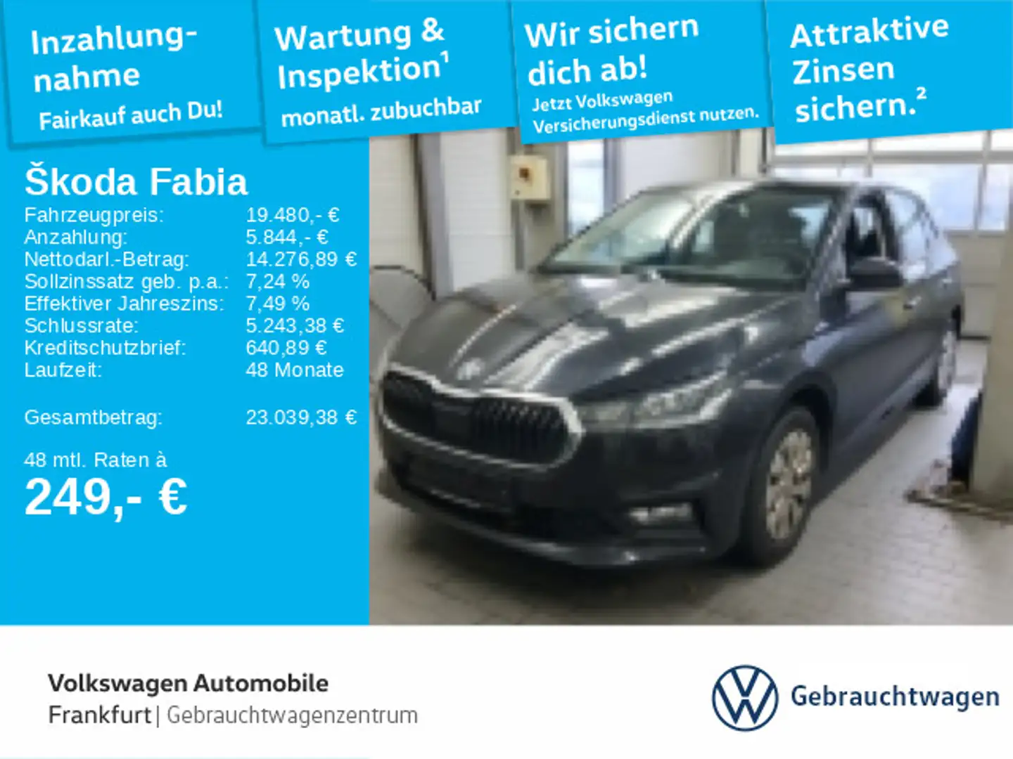 Skoda Fabia 1.0 MPI Selection FrontAssist LaneAssist L Schwarz - 1