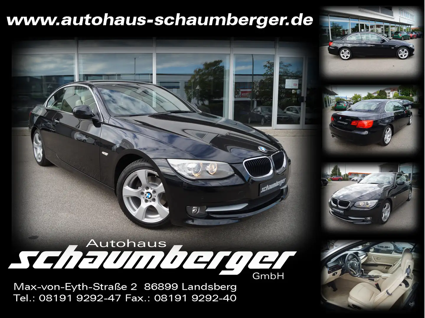 BMW 320 320i Aut. Cabrio * Navi * Leder * Xenon * 2 Hd. Schwarz - 1